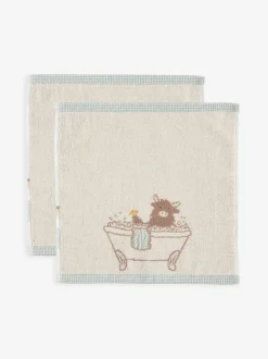 Handdoeken En Badmatten*Next Set of 2 Hamish The Highland Cow Face Cloths
