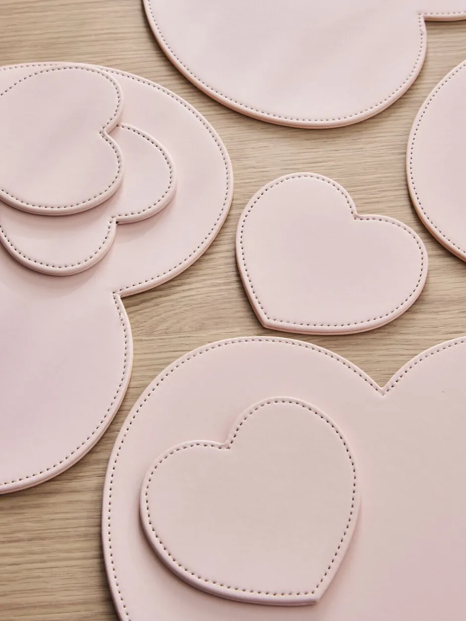 Tafellinnen En Placemats |Tafelgerei*Next Set of 8 Heart Faux Leather Placemats and Coasters