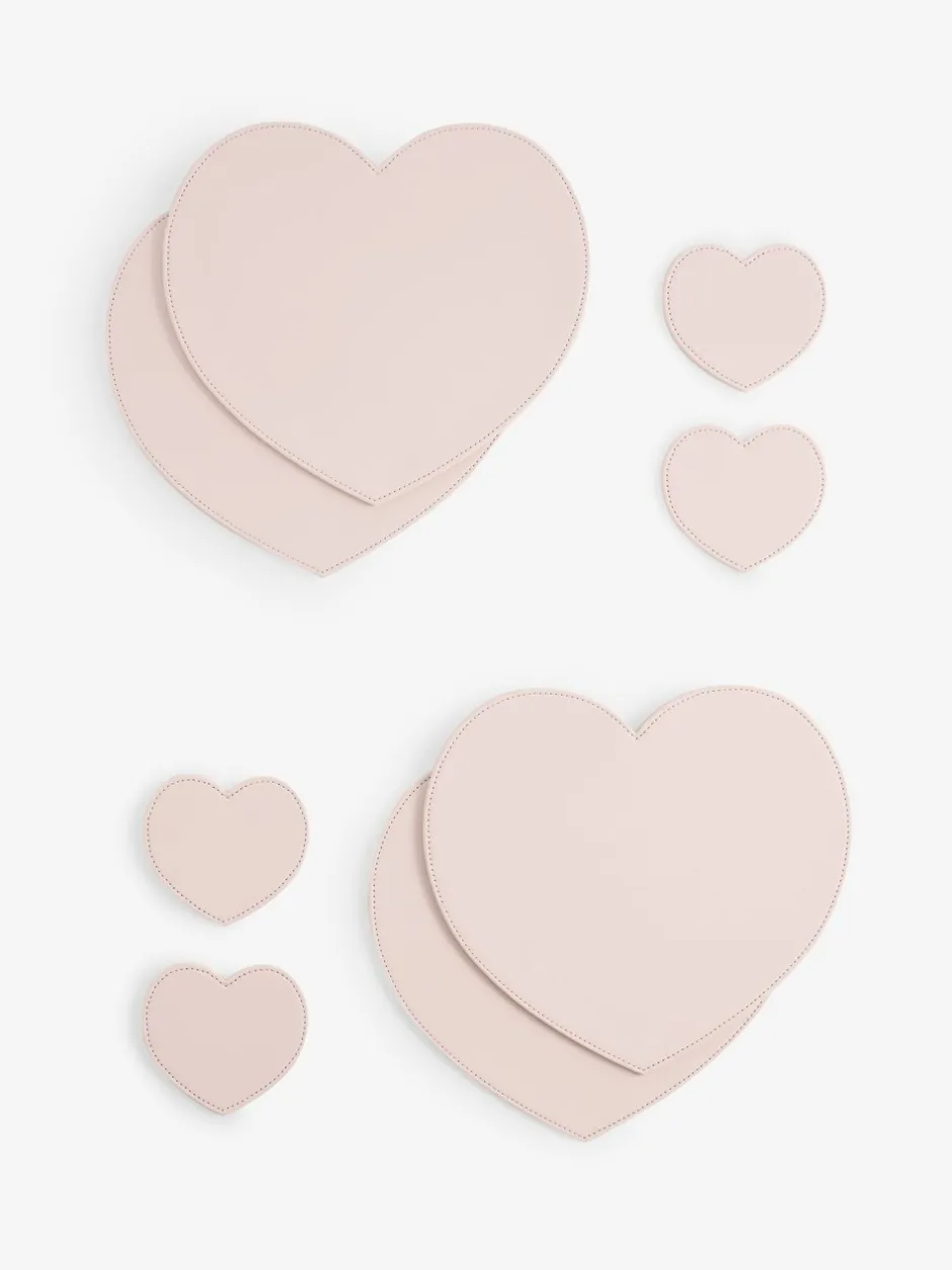 Tafellinnen En Placemats |Tafelgerei*Next Set of 8 Heart Faux Leather Placemats and Coasters