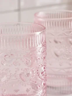 Glas|Tafelgerei*Next Set of 2 Heart Pressed Tumbler Glasses
