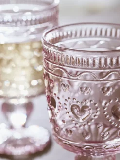 Glas|Next Set of 2 Heart Pressed Wine Glasses