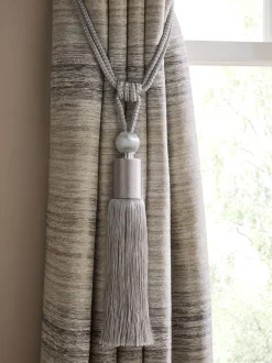 Gordijnroedes En -Accessoires|Next Set of 2 Large Tassel Curtain Tie Backs Zilvergrijs