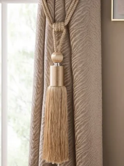 Gordijnroedes En -Accessoires*Next Set of 2 Large Tassel Curtain Tie Backs Champagne-goud
