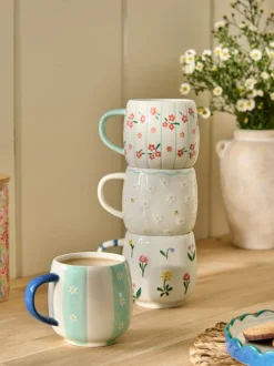 Mokken En Koppen|Tafelgerei|Next Set of 4 Maisie Floral Stacking Mugs