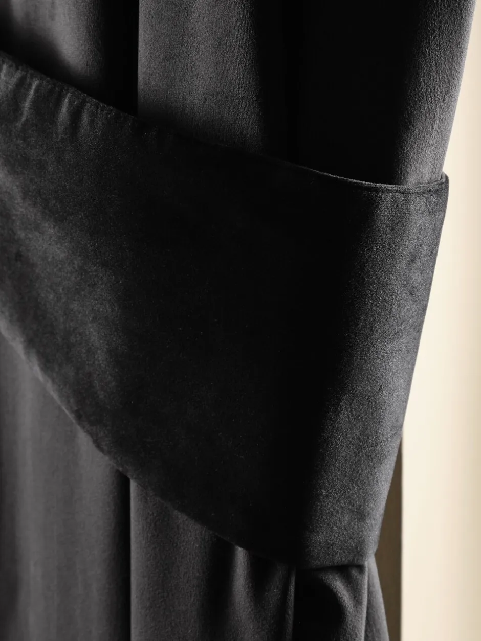 Gordijnroedes En -Accessoires*Next Set of 2 Matte Velvet Curtain Tie Backs Zwart