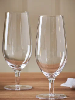 Glas|Next Set of 4 Nova Footed Pint Beer Glasses