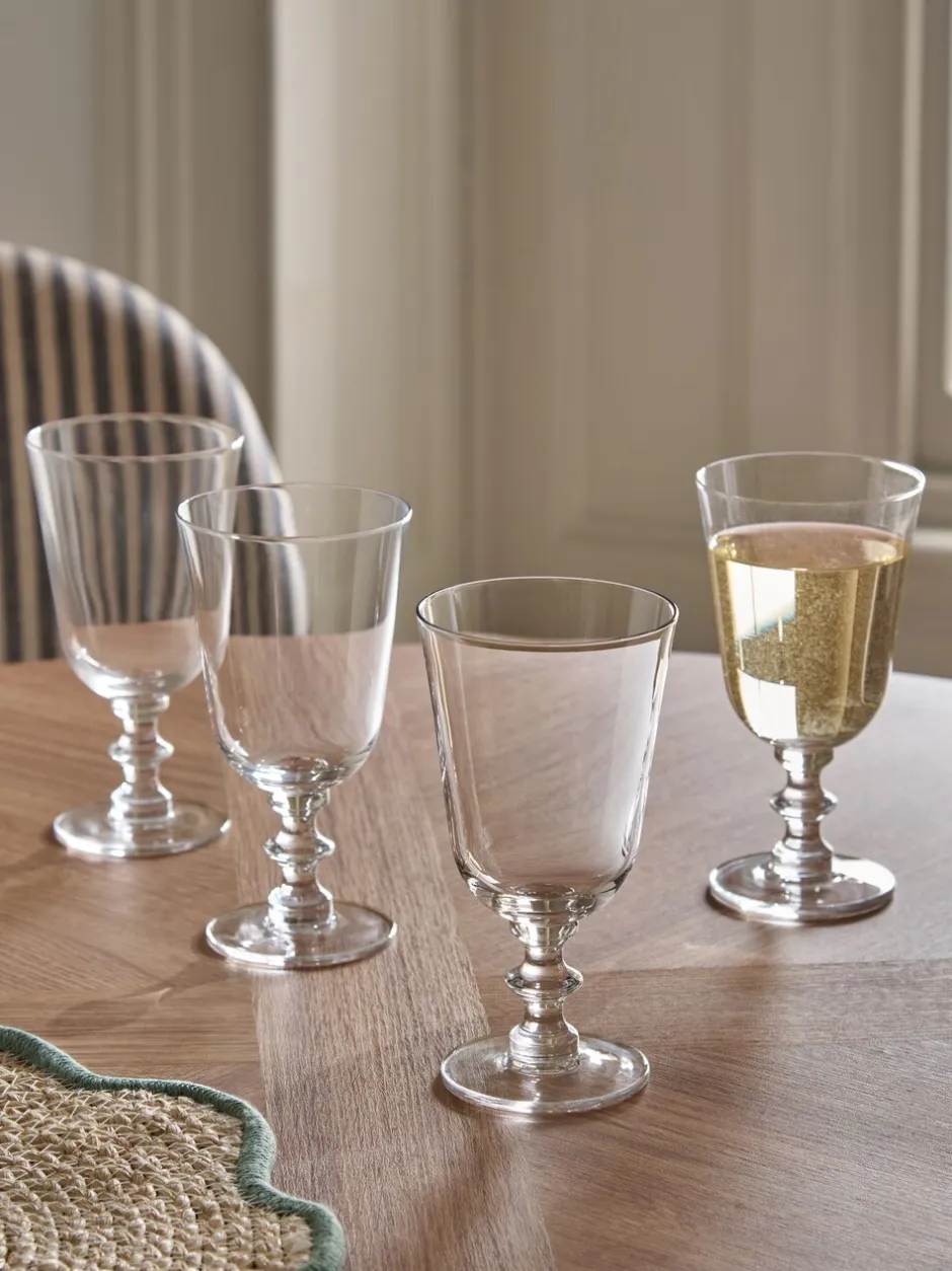 Glas|Tafelgerei*Next Set of 4 Pressed Stem Wine Glasses