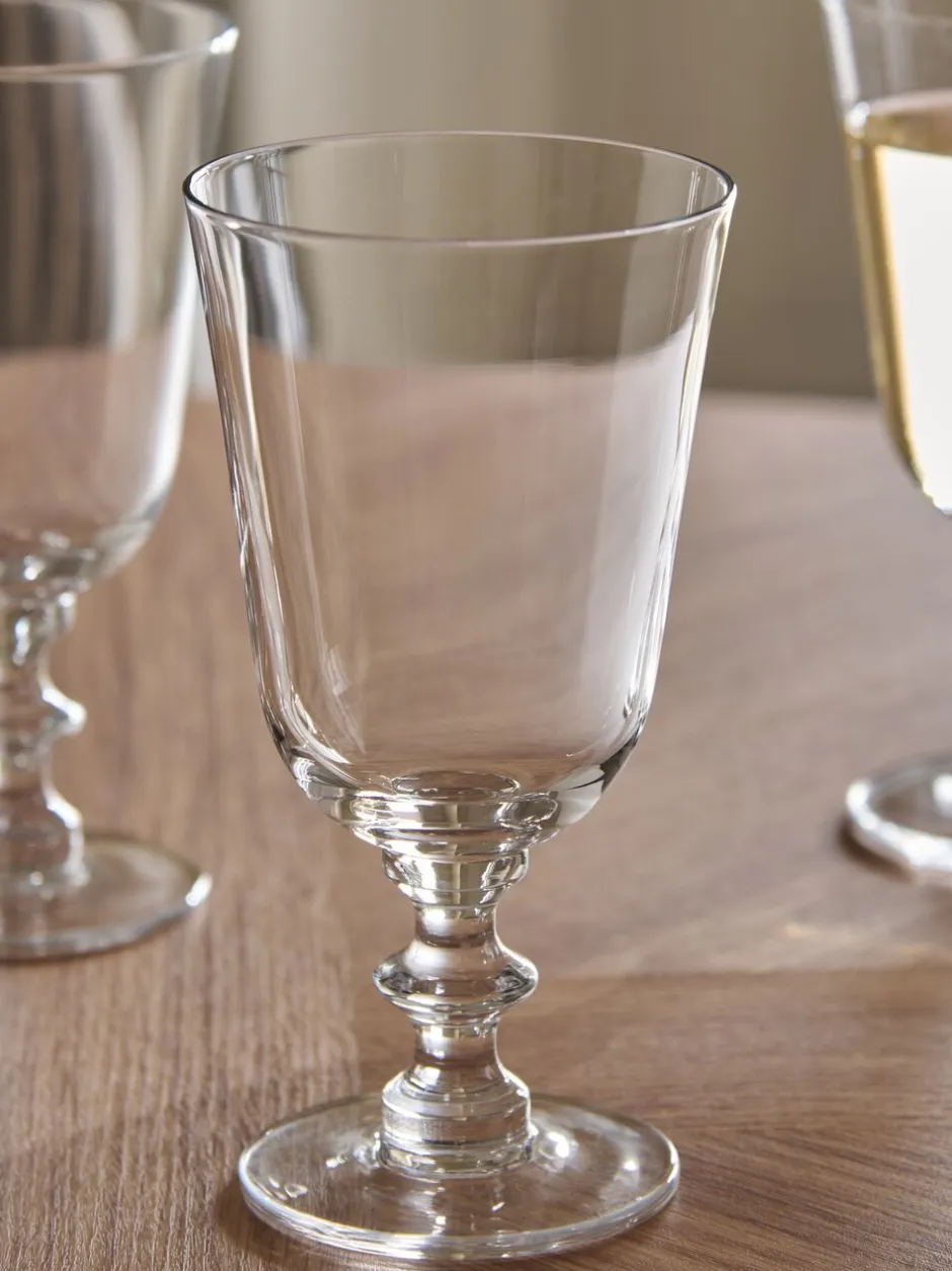 Glas|Tafelgerei*Next Set of 4 Pressed Stem Wine Glasses