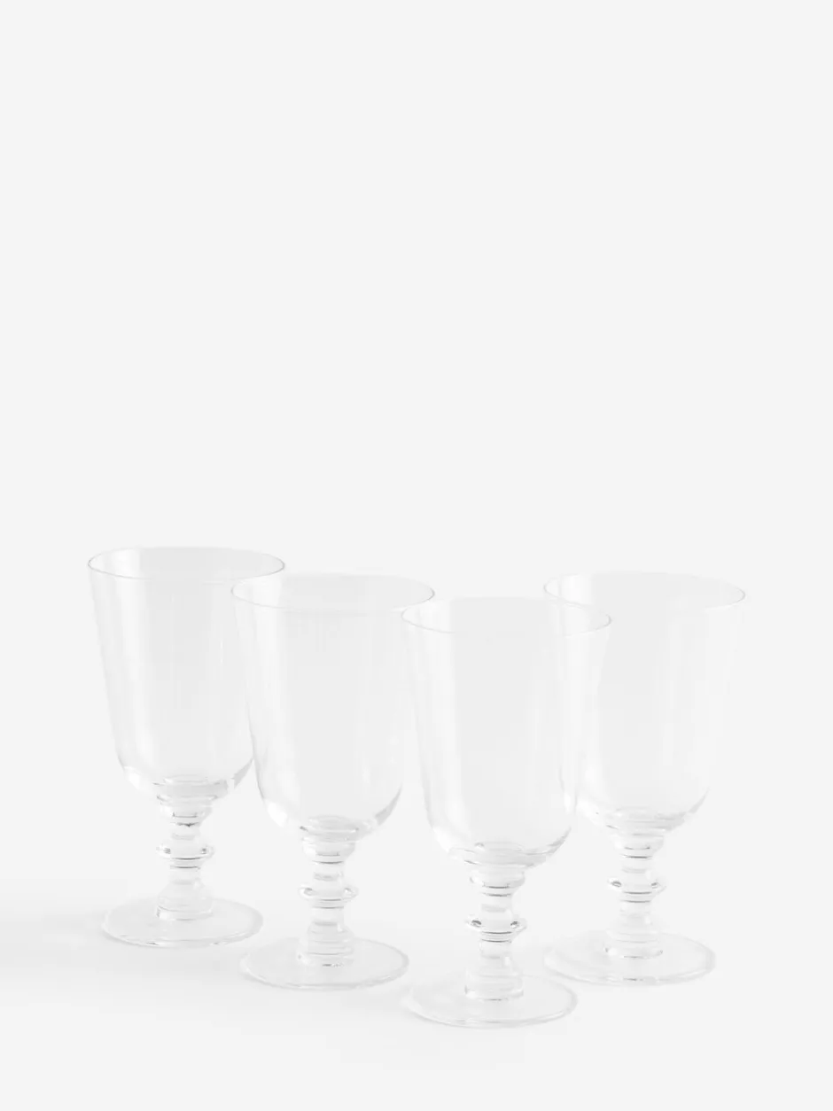 Glas|Tafelgerei*Next Set of 4 Pressed Stem Wine Glasses