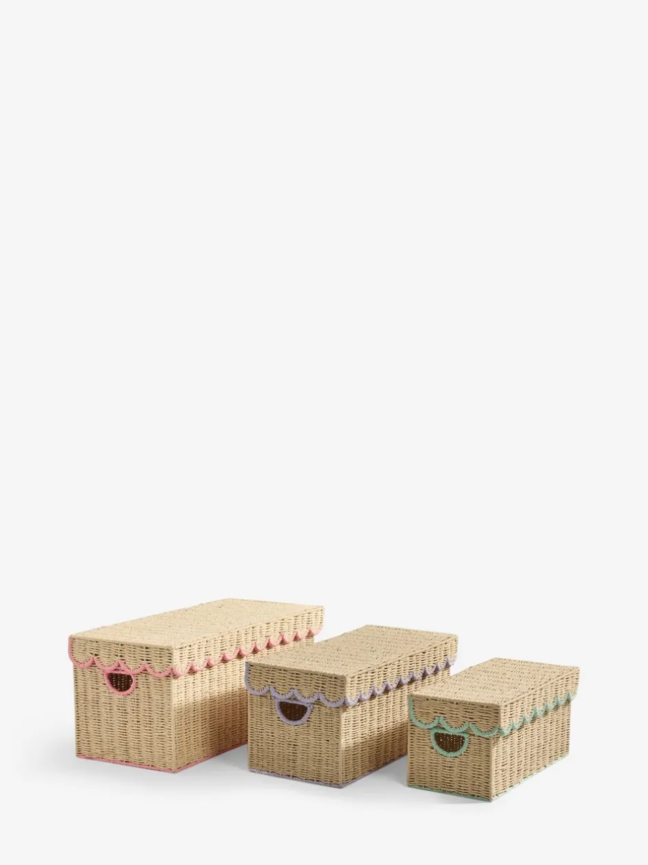 Thuiskantoor|Next Set of 3 Scallop Trunk Storage Baskets
