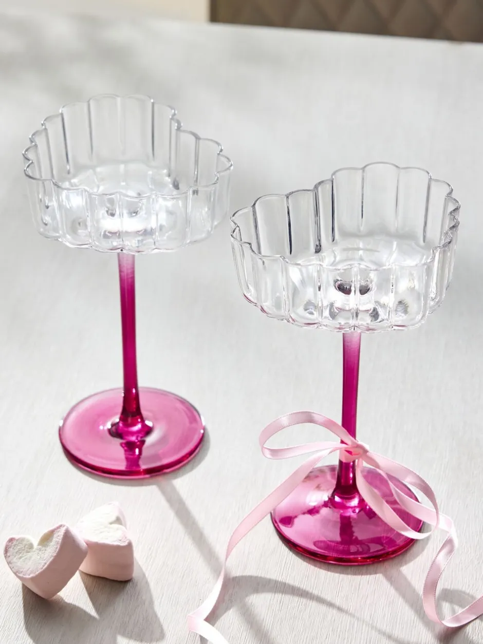 Glas*Next Set of 2 Scalloped Heart Cocktail Glasses