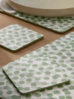 Tafellinnen En Placemats |Tafelgerei*Next Set of 4 Spot Cork Back Placemats and Coasters