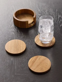 Tafellinnen En Placemats |Next Set of 4 Stamford Wooden Coasters and Holder