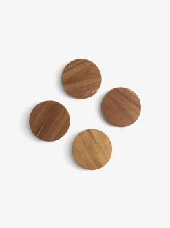 Tafellinnen En Placemats |Next Set of 4 Stamford Wooden Coasters and Holder