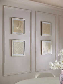 Canvassen En Kunst Voor Aan De Wand|Next Set of 4 Textured Linear Swirl Framed Fabric Wall Art