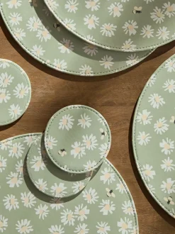 Tafellinnen En Placemats *Next Set van 4 Saliegroene madeliefjesbij