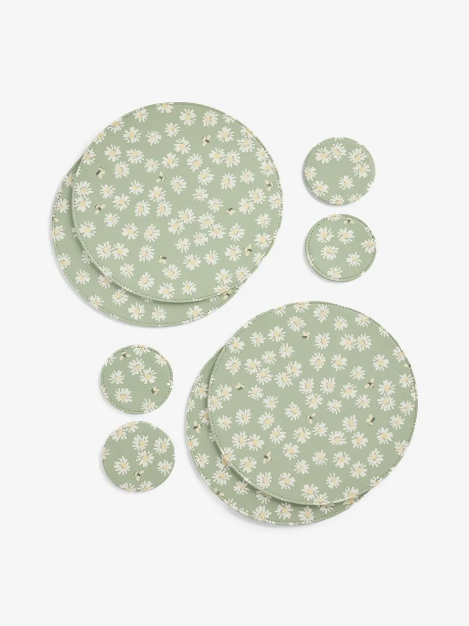 Tafellinnen En Placemats *Next Set van 4 Saliegroene madeliefjesbij