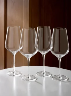 Glas*Next Set van 4 Belgravia kristallen taps toelopende wijnglazen