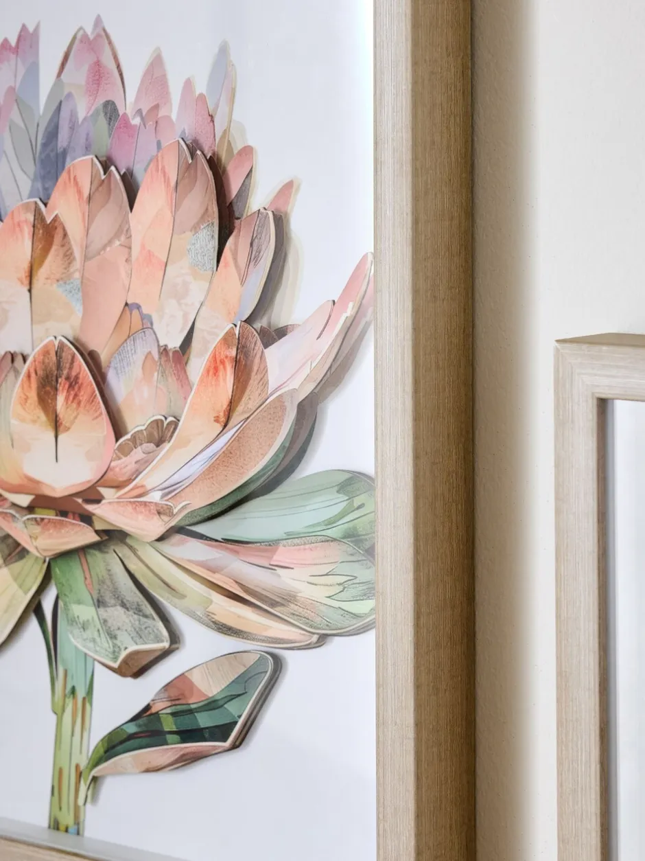 Canvassen En Kunst Voor Aan De Wand|Next Set van 2 3D bloemenprint Protea wanddecoratie