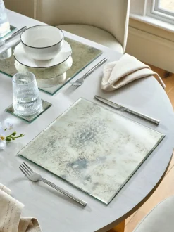 Tafellinnen En Placemats |Next Set van 2 Galaxy Glass placemats Zilver