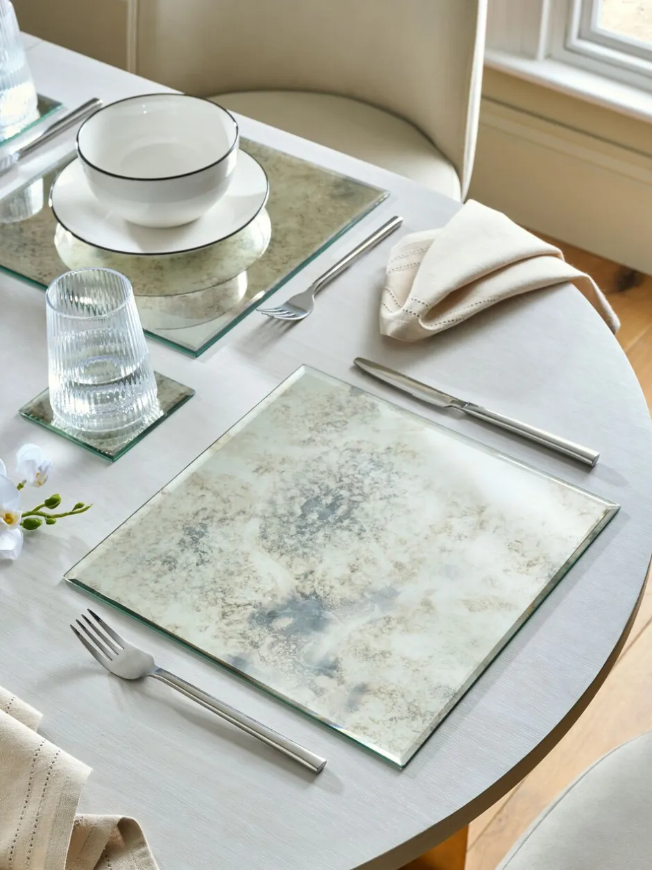 Tafellinnen En Placemats |Next Set van 2 Galaxy Glass placemats Zilver