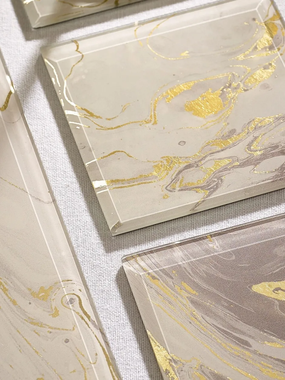 Tafellinnen En Placemats *Next Set van 4 Galaxy onderzetters van glas Natuurlijk
