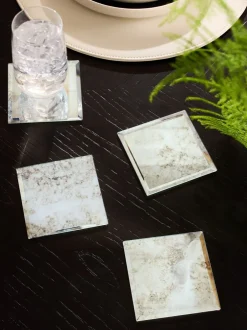 Tafellinnen En Placemats |Next Set van 4 Galaxy onderzetters van glas Zilver