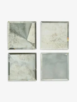 Tafellinnen En Placemats |Next Set van 4 Galaxy onderzetters van glas Zilver