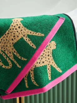 Handdoeken En Badmatten*Next Set van 2 gezichtsdoekjes met cheetahprint van 100% katoen