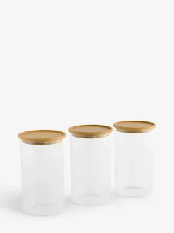 Keukenopslag*Next Set van 3 glazen opslagpotten