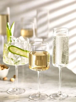 Glas|Tafelgerei|Next Set van 4 hoekige champagneflûtes