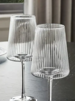 Glas|Next Set van 4 hoekige Hollis-wijnglazen