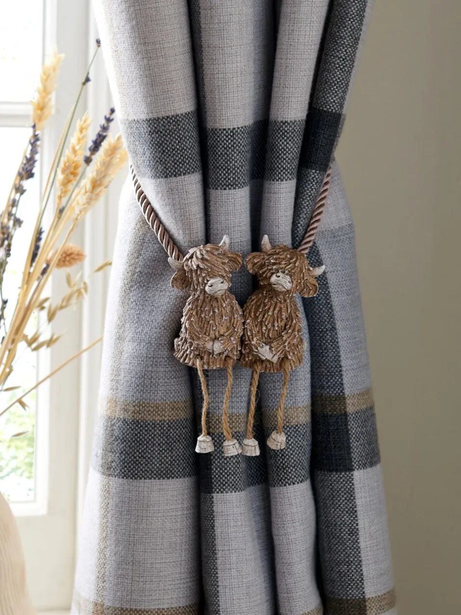 Gordijnroedes En -Accessoires|Next Set van 2 magnetische Hamish The Highland Cow gordijnbinders