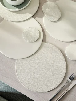 Tafellinnen En Placemats |Tafelgerei*Next Set van 4 omkeerbare placemats en onderzetters van imitatieleer
