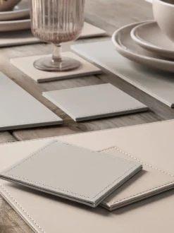 Tafellinnen En Placemats *Next Set van 4 omkeerbare placemats en onderzetters van imitatieleer Natuurlijk
