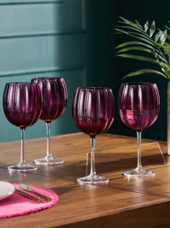 Tafelgerei|Glas*Next Set van 4 Ottilie wijnglazen Bordeauxrood