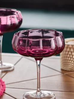 Glas|Next Set van 2 Ottilie-cocktailglazen Bordeauxrood