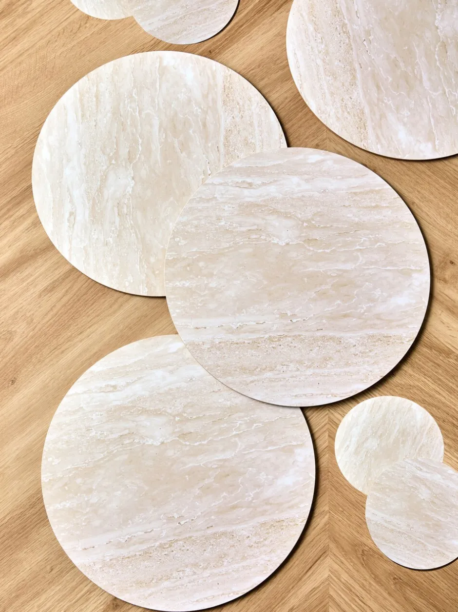 Tafellinnen En Placemats |Next Set van 4 placemats en onderzetters met marmereffect Natuurlijk