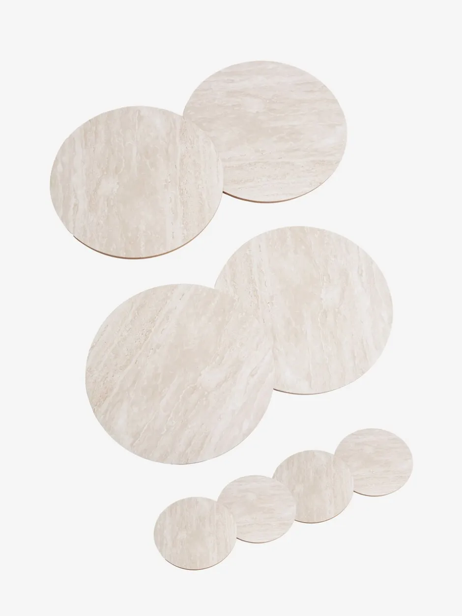 Tafellinnen En Placemats |Next Set van 4 placemats en onderzetters met marmereffect Natuurlijk