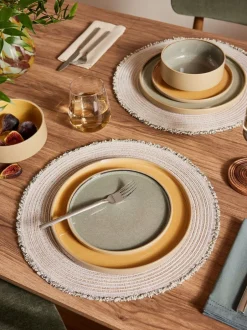 Tafellinnen En Placemats |Tafelgerei|Next Set van 4 placemats met franje Natuurlijk