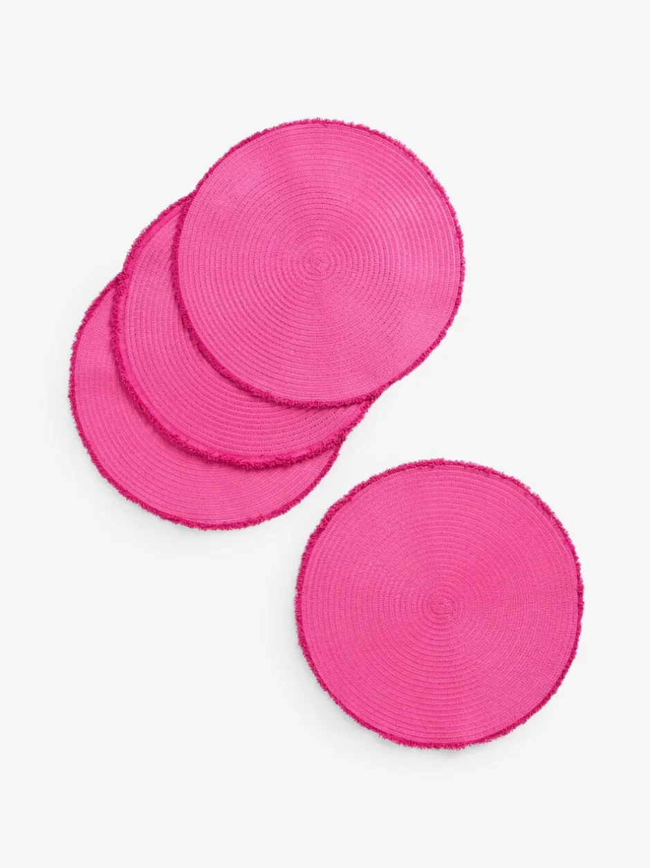 Tafellinnen En Placemats |Next Set van 4 placemats met franje Roze