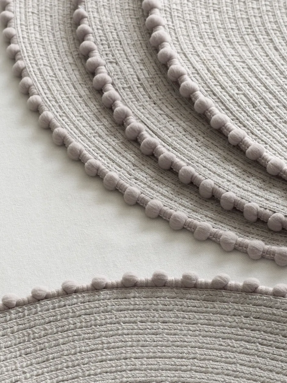 Tafellinnen En Placemats *Next Set van 4 placemats met pompon Grijs