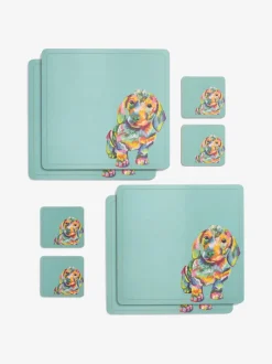Tafellinnen En Placemats |Next Set van 4 teckelplacemats en -onderzetters