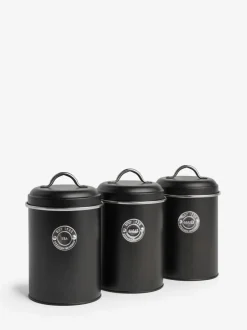 Keukenopslag*Next Set van 3 voorraadpotten met badge Zwart