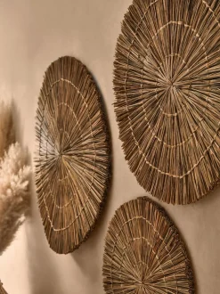 Canvassen En Kunst Voor Aan De Wand*Next Set van 3 wandplaquettes van geweven rotan