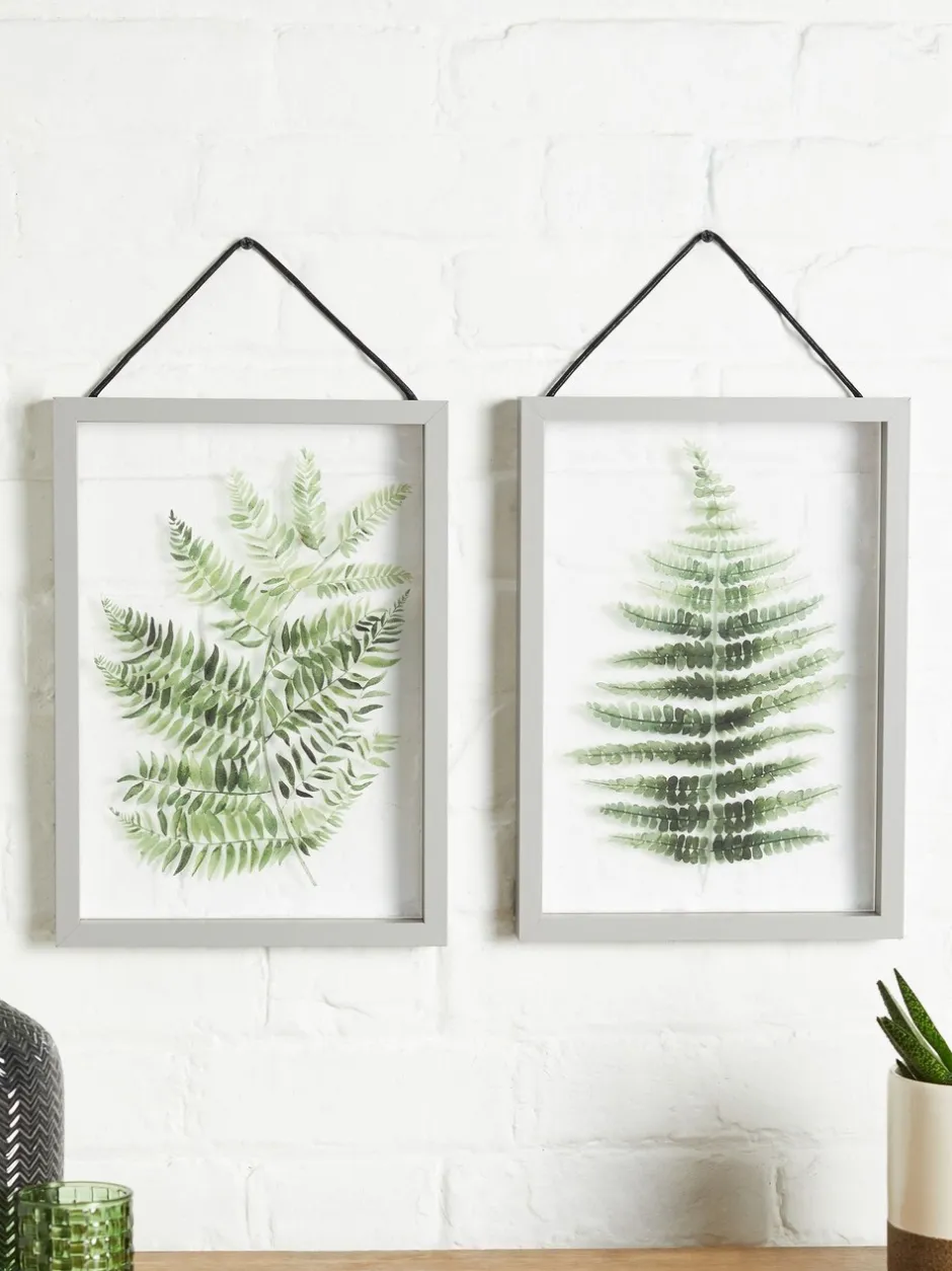 Canvassen En Kunst Voor Aan De Wand|Next Set van 2 zwevende planten in grijze hanglijsten voor aan de wand