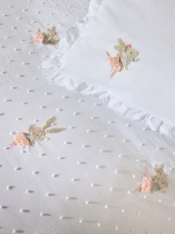 Kinderbeddengoed|Beddengoedsets En Dekbedovertrekken|Next Set van dekbedovertrek en kussensloop van 100% katoen met geborduurde ballerinakonijntjes