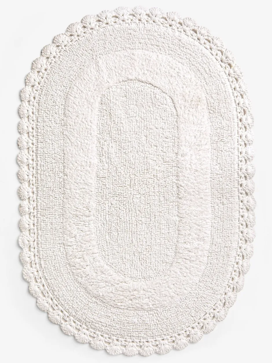 Handdoeken En Badmatten*Shabby Chic by Rachel Ashwell® gehaakte 100% katoenen badmat Wit