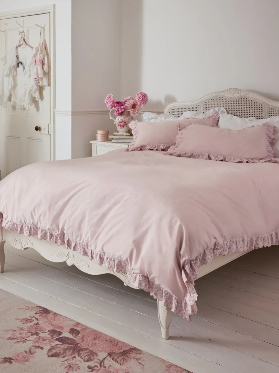 Beddengoedsets En Dekbedovertrekken*Shabby Chic by Rachel Ashwell® broderie anglaise ruche dekbedovertrek en kussensloopset Roze
