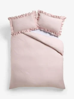 Beddengoedsets En Dekbedovertrekken*Shabby Chic by Rachel Ashwell® broderie anglaise ruche dekbedovertrek en kussensloopset Roze